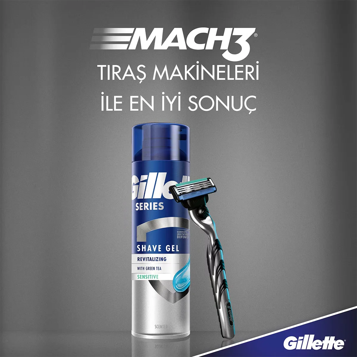 Гель для бритья Gillette Series для чувствительной кожи с зеленым чаем 200 мл