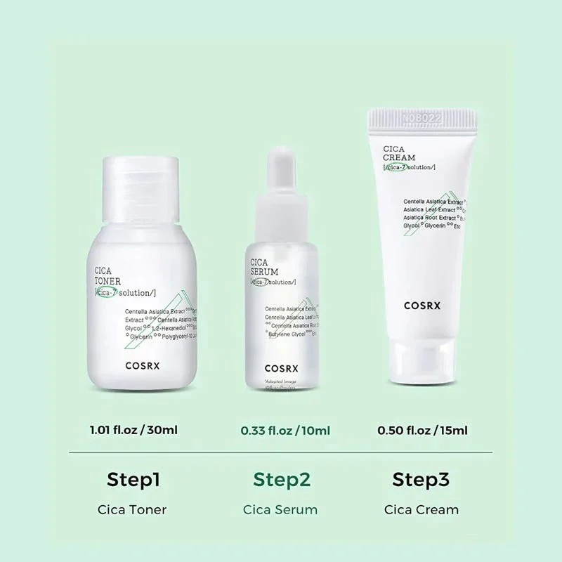 Cica 7 Pure Fit Skin Care Set for Hydration and Anti-Aging by Cosrx 100ml