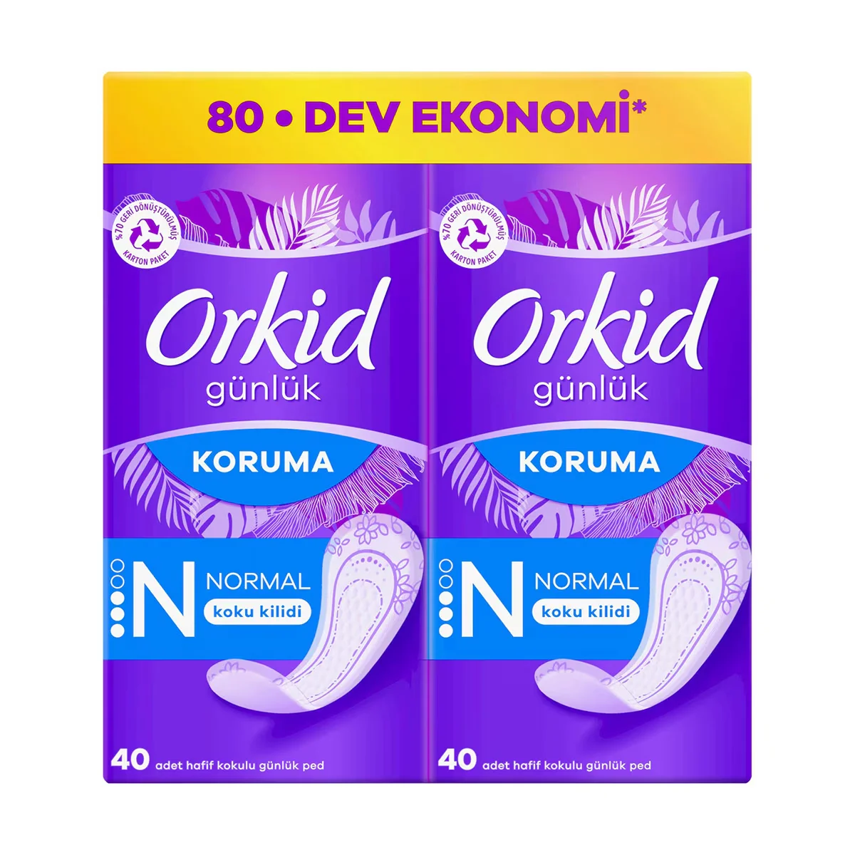 Orkid فوط أوركيد اليومية للحماية اليومية العادية × 80 فوطة