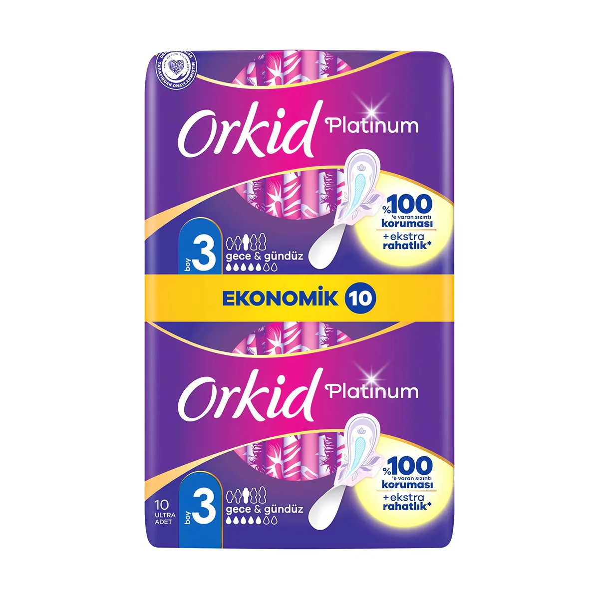Orkid Platinum Sanitary Pad Night 10