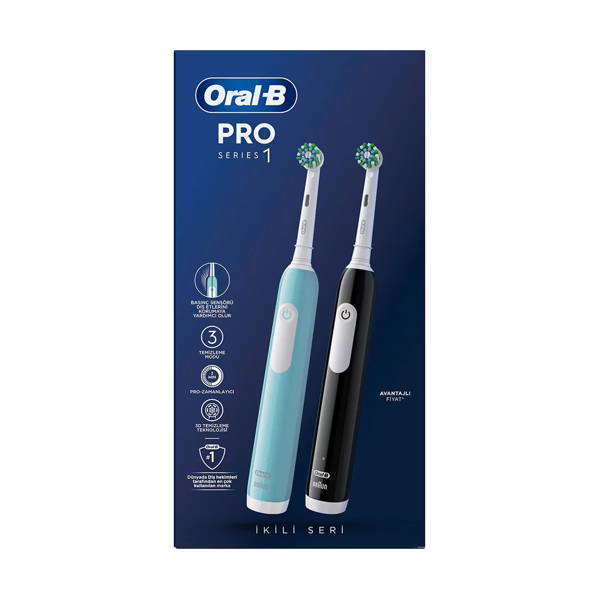 Oral-b Pro 2-pack Rechargeable Toothbrush + 2 spare Head Set