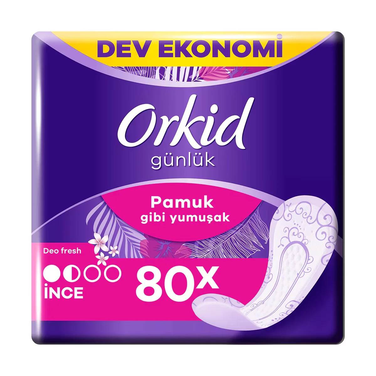 Orkid Leaf Cotton Daily Pad Deo Fresh Giant Economy Pack 80 pads