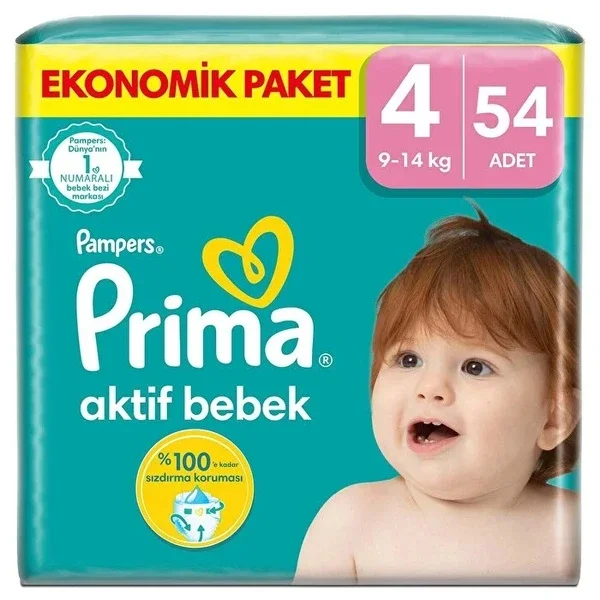 Prima Diaper Active Baby 54s - 12-Hour Absorbency & Comfort