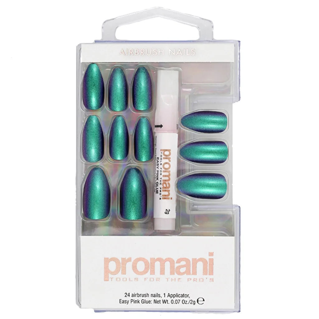 Набор накладных ногтей Promani Neon Petrol