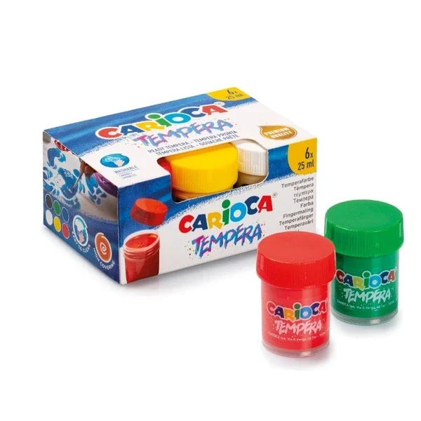 Carioca Super Washable Tempera Watercolour Set - 6 x 25 ml