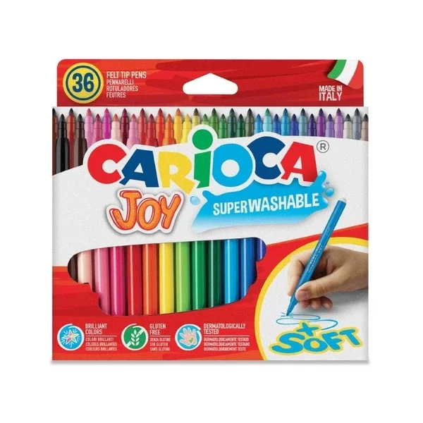 Carioca Joy 36 Super Washable Felt Crayons - Italy Made