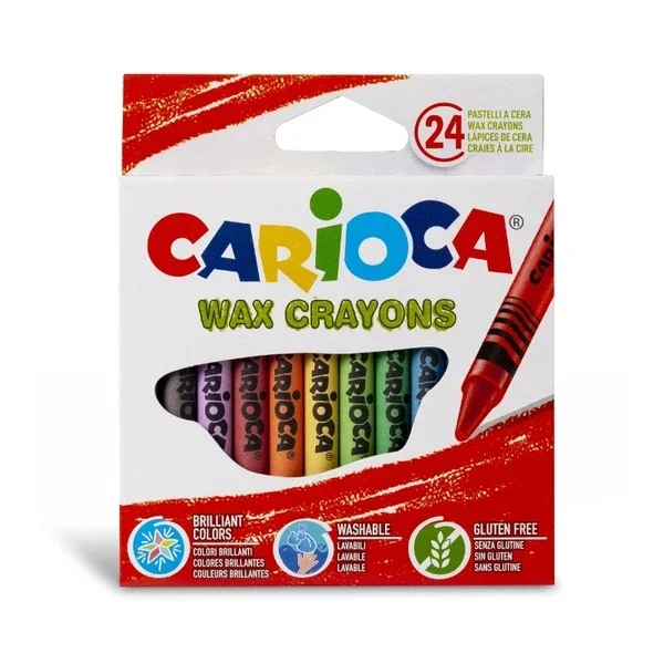 Carioca Wax Washable Pastel Crayons 12 pcs