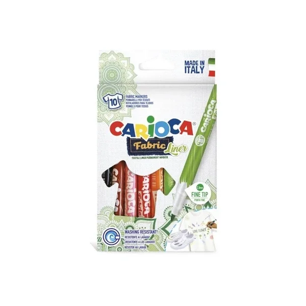 Carioca Felt Fabric Paint Pen Fine 10 pcs