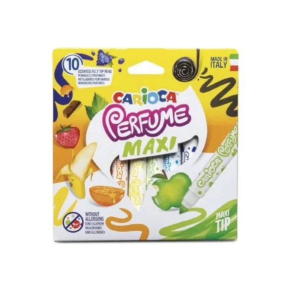 Carioca Jumbo Scented Felt Tip Pens - 10 Non-Toxic Colors