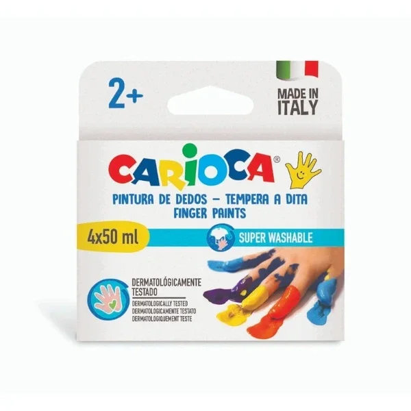 Carioca Baby Finger Paint 4 colors Super Washable 4 x 50 ml (2+ Years)