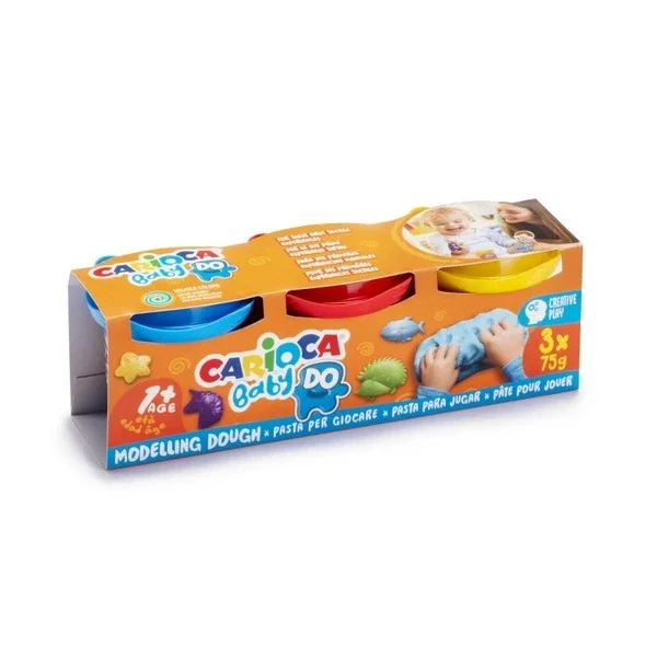 Carioca Baby Play Dough 3 Colors - Light, Mouldable Fun (75g)
