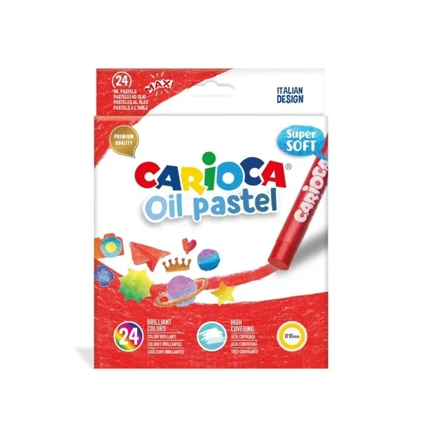Carioca 24 Premium Oil Pastels - Bright, Soft, Versatile Colors