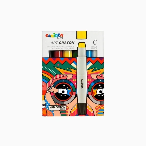 Carioca Plus 6-Pack Art Crayons - Bright, Smooth, Ergonomic