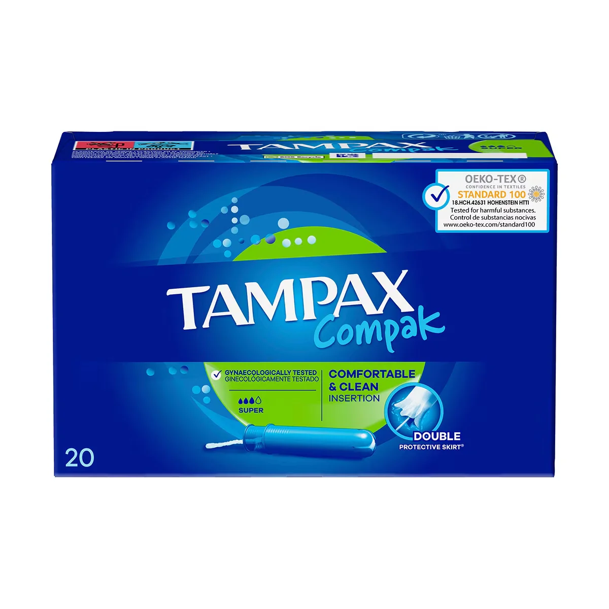 Tampax Compak Super Applicator Tampons 20 pcs