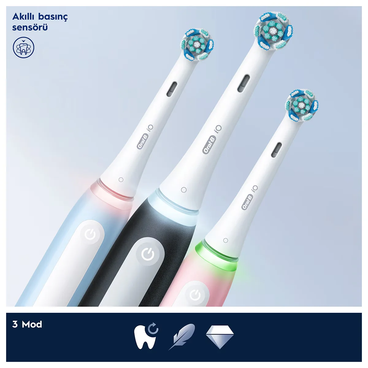 Зубная щетка Oral-B Io3 аккумуляторная черно-синяя 2 шт.