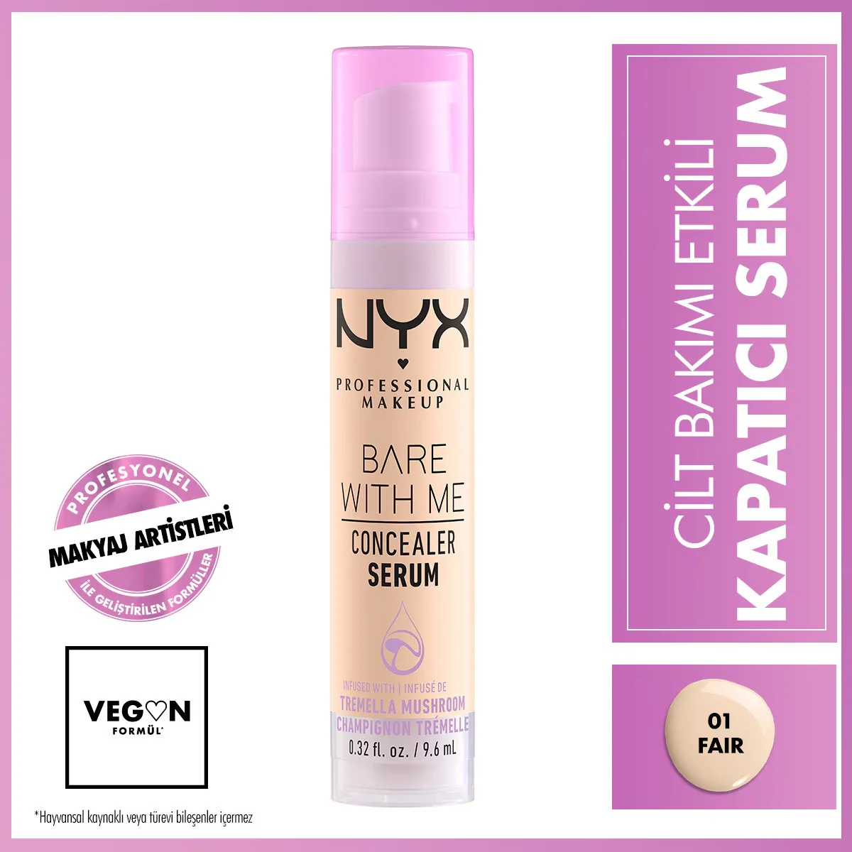 NYX سيروم إخفاء العيوب \\بير ويذ مي\\" من نيكس بروفيشنال ميك أب، لون 01 فاتح"
