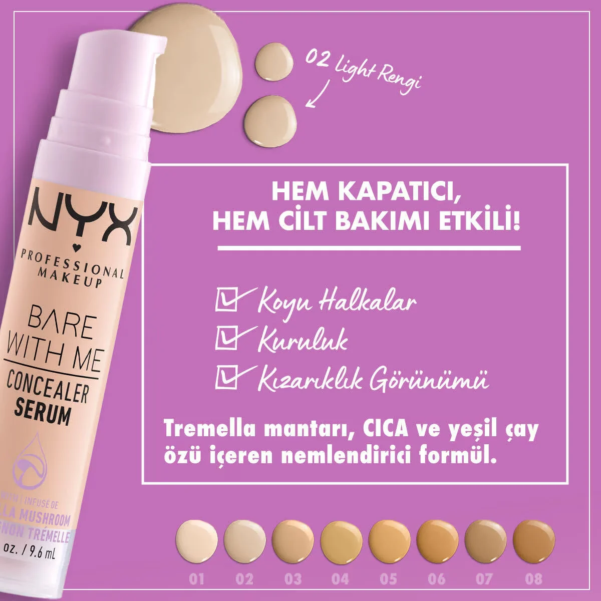 NYX Bare With Me Kapatıcı Serum 02 Light - Feuchtigkeitsspendender Concealer