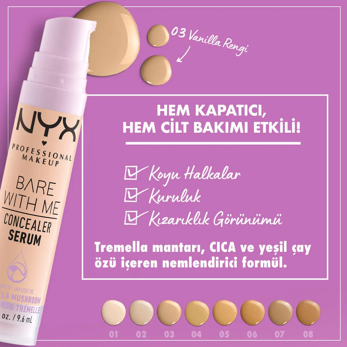 NYX سيروم إخفاء العيوب \\بير ويذ مي\\" من نيكس بروفيشنال ميك أب، لون 03 فانيليا"