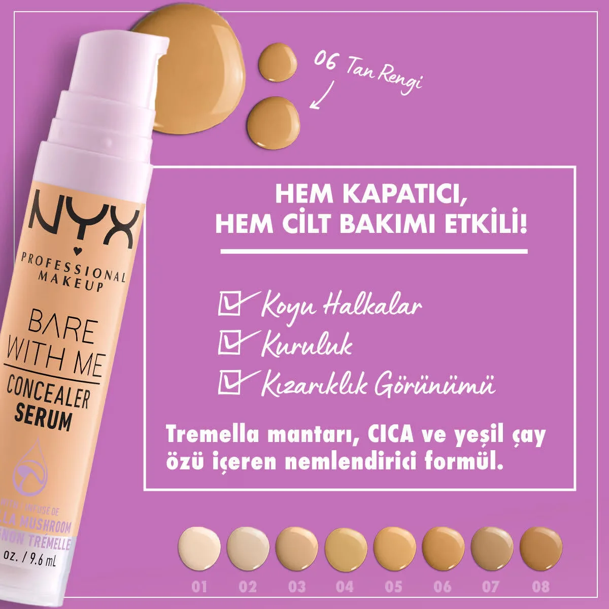 Консилер-серум Nyx Professional Makeup Bare With Me 06 загар