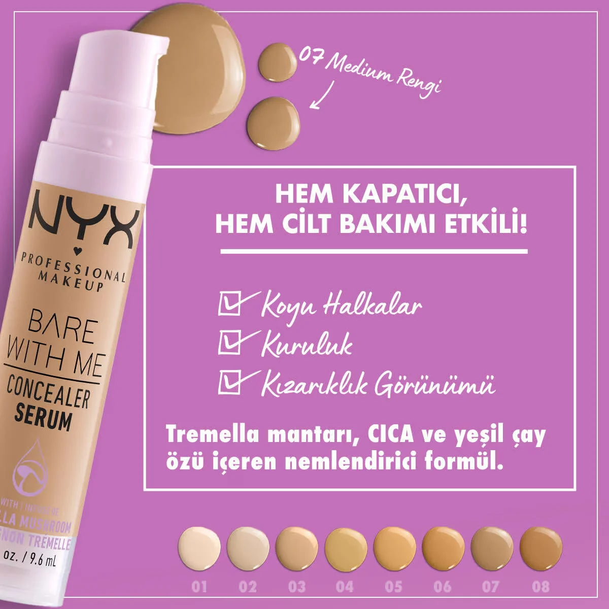 NYX Bare With Me Concealer Serum 07 Medium