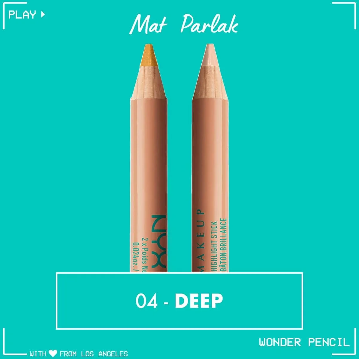 Nyx Professional Makeup Wonder Pencil Double-sided Highlighter & Concealer Pencil Deep