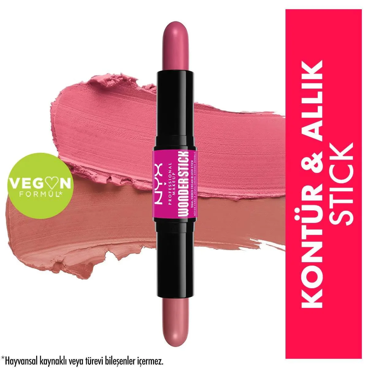 Nyx Professional Makeup Wonder Stick Double-sided Cream Blush Stick Light Peach And Baby Pink