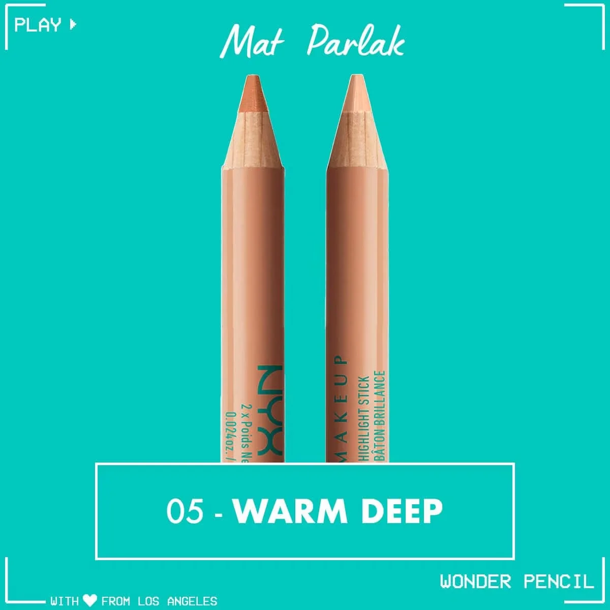 Nyx Professional Makeup Wonder Pencil Double-sided Highlighter & Concealer Pencil Warm Deep