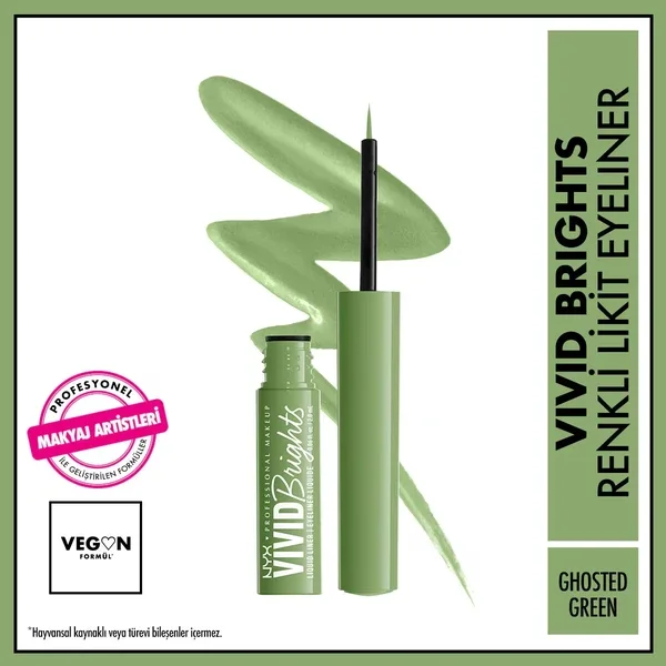 Nyx Professional Makeup Vivid Brights Liquid Eyeliner Ghosted Green