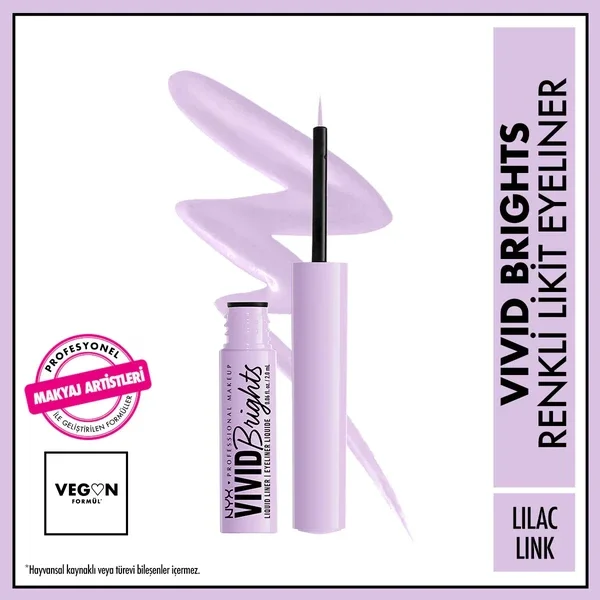 Nyx Professional Makeup Vivid Brights Liquid Eyeliner Lilac Link