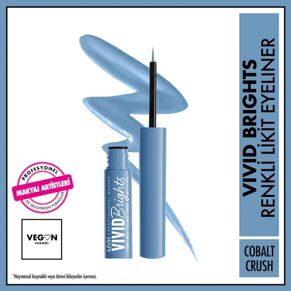 Nyx Professional Makeup Vivid Brights Liquid Eyeliner Cobalt Crush