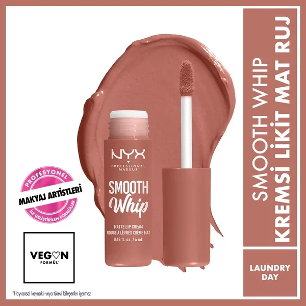 Nyx Professional Makeup Smooth Whip Creamy Liquid Matte Lipstick Laundry Day