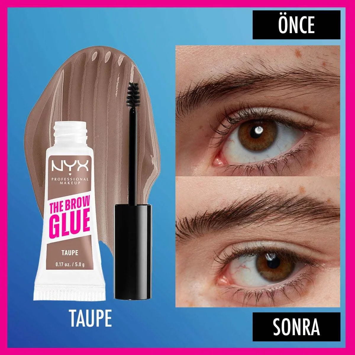 NYX Augenbrauenkleber Sofort Augenbrauen Styler - 16 Stunden Halt, Taupe