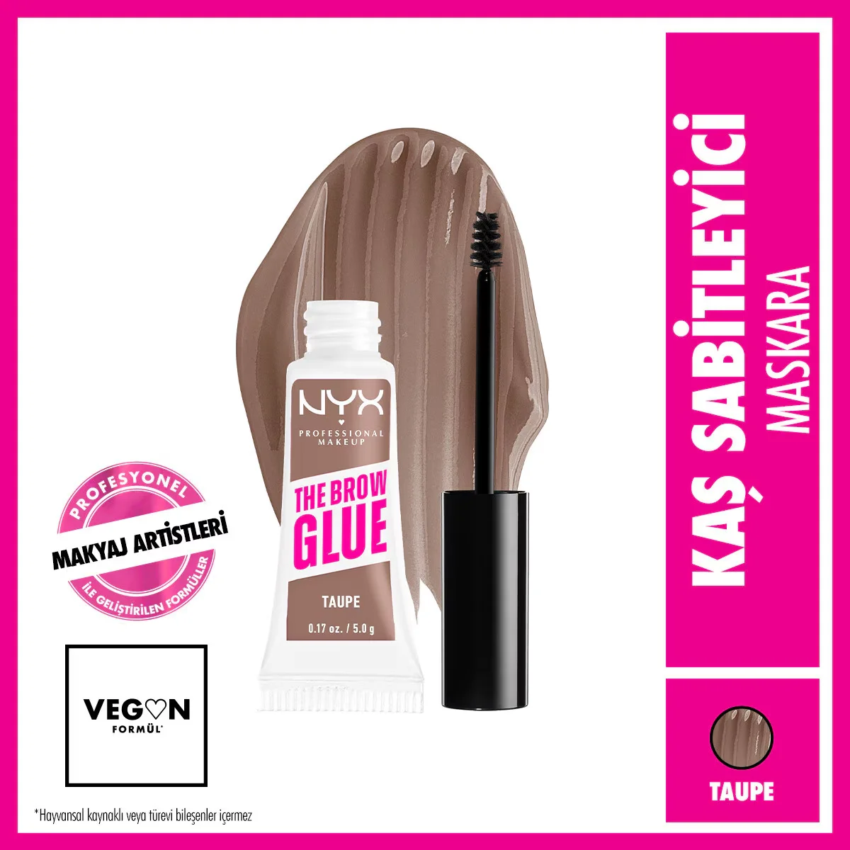 NYX Augenbrauenkleber Sofort Augenbrauen Styler - 16 Stunden Halt, Taupe