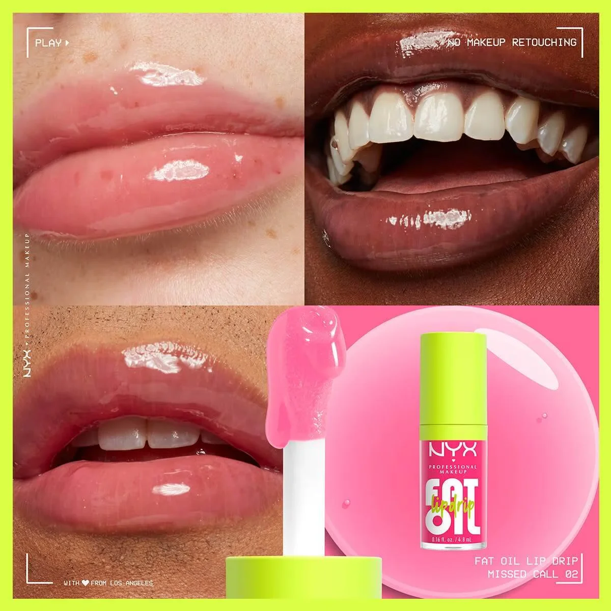 NYX Fat Oil Lip Drip Shine mit Himbeerenöl