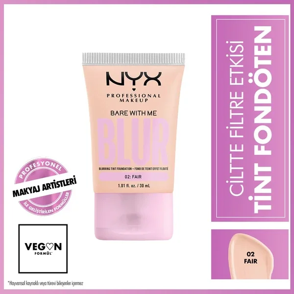 Nyx Professional Makeup Blur Tint Skin Filter Effect Foundation 02 fair