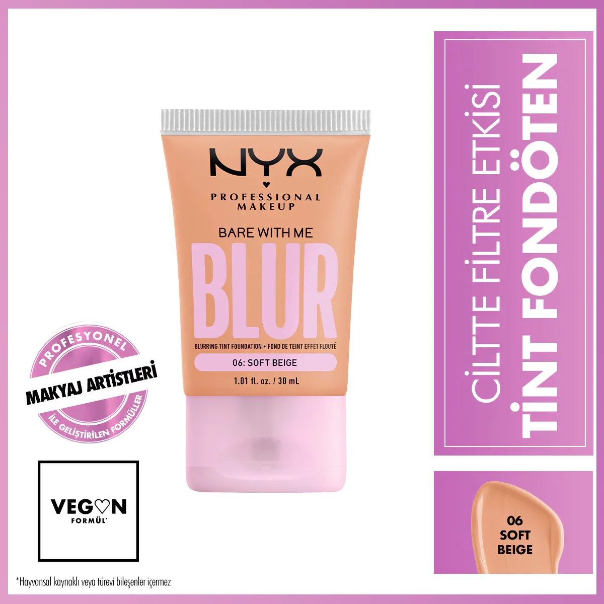 Nyx Professional Makeup Blur Tint Skin Filter Effect Foundation 06 soft Beige