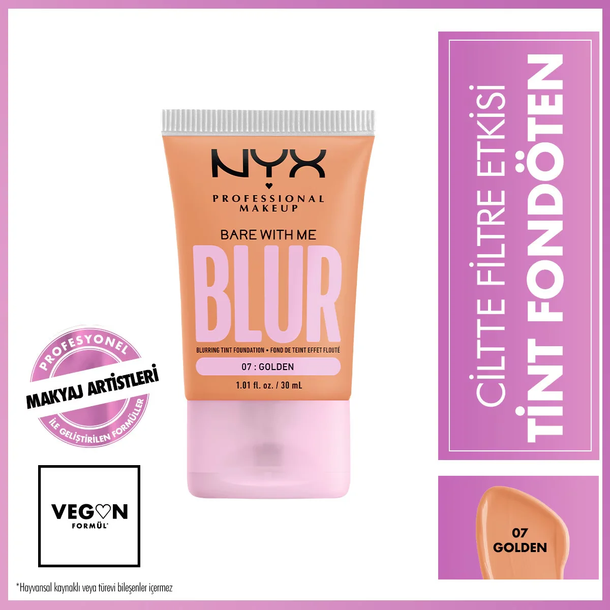 Nyx Professional Makeup Blur Tint Skin Filter Effect Foundation 07 golden
