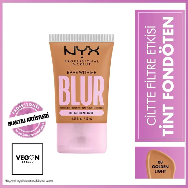 Nyx Professional Makeup Blur Tint Skin Filter Effect Foundation 08 golden Light