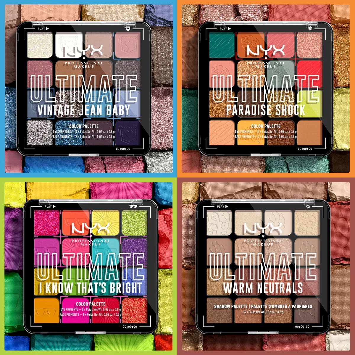 Палитра теней для век Nyx Professional Makeup Ultimate Shadow Palette Теплые Нейтралы