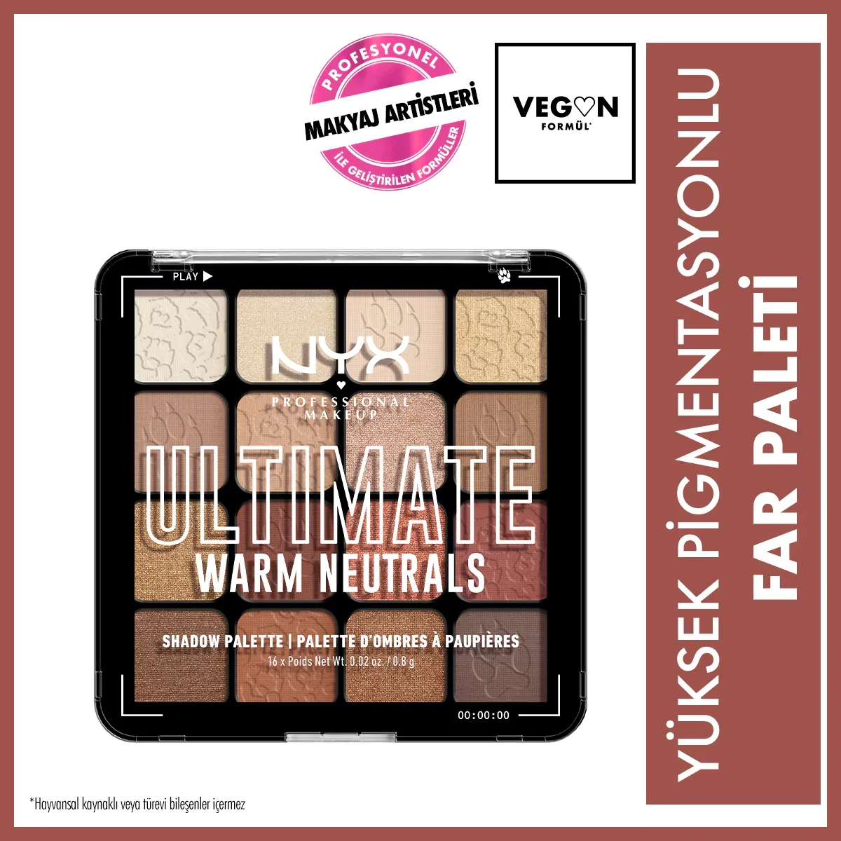 Палитра теней для век Nyx Professional Makeup Ultimate Shadow Palette Теплые Нейтралы