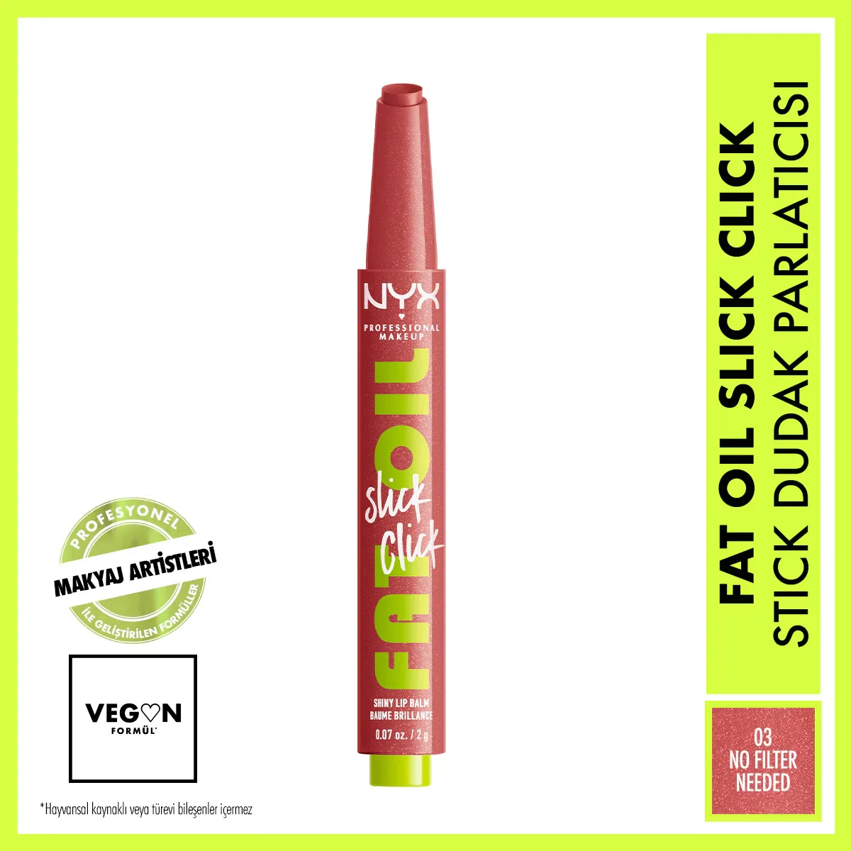 Nyx Professional Makeup Fat Oil Slick Click Shine Lip Balm 03 no Filter Needed