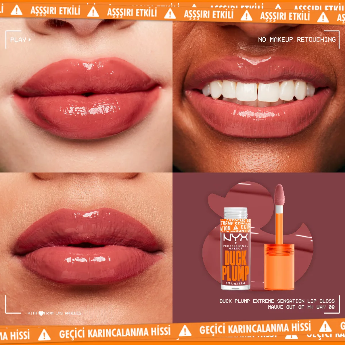 NYX Duck Plump Lip Gloss 08 Mauve - Vegan, Vollere Lippen