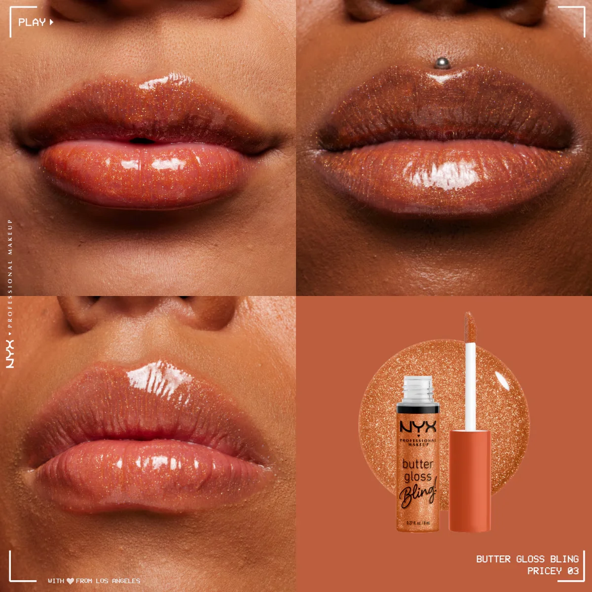 Nyx Professional Makeup Butter Gloss Bling Shiny Lip Gloss 03 pricey