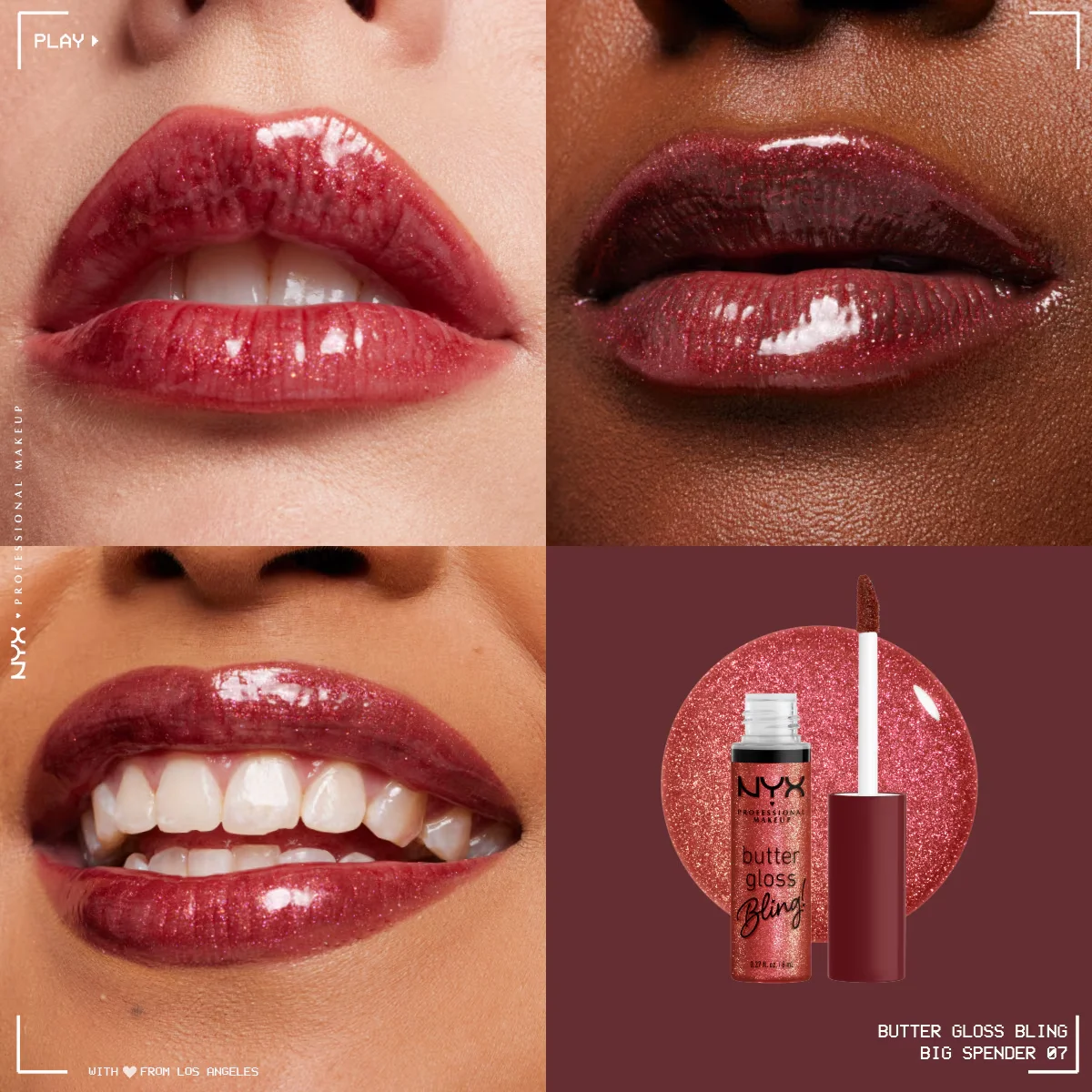 Nyx Professional Makeup Butter Gloss Bling Shiny Lip Gloss 07 big Spender