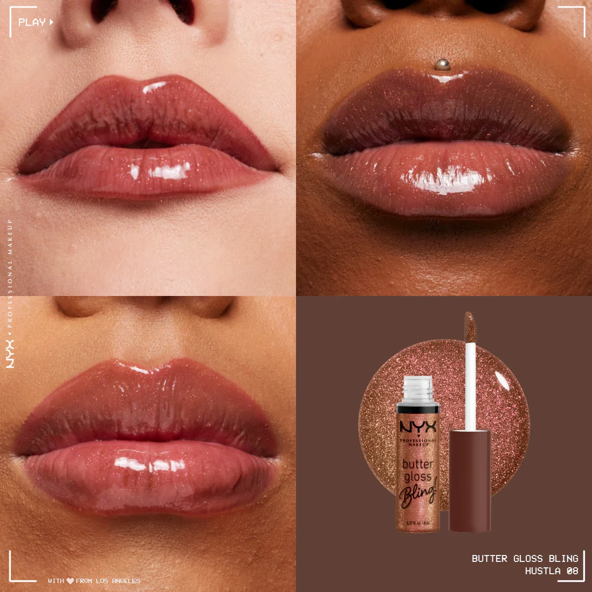 NYX Butter Gloss Bling Shimmer Lip Gloss - Intensiver Glanz 08