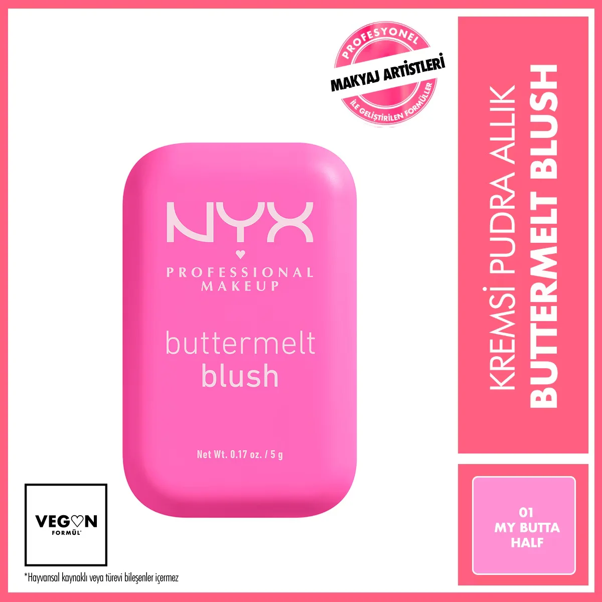 Nyx Professional Makeup Buttermelt Blush Creamy Powder Blush 01 my Butta Half