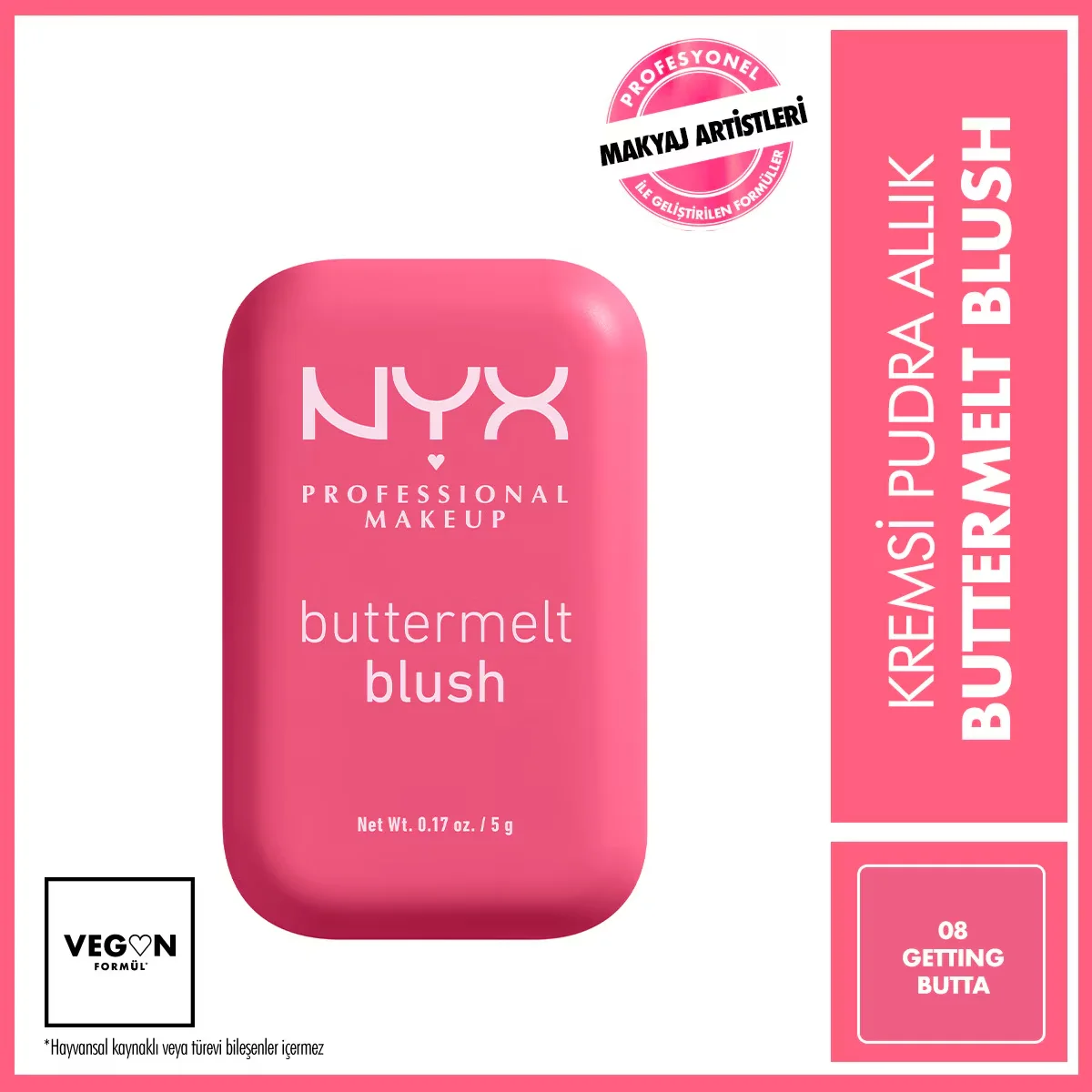 Nyx Professional Makeup Buttermelt Blush Creamy Powder Blush 08 getting Butta