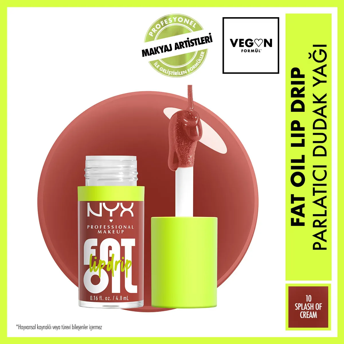 NYX زيت الشفاه اللامع من نيكس بروفيشنال ميك أب، رشة من الكريم