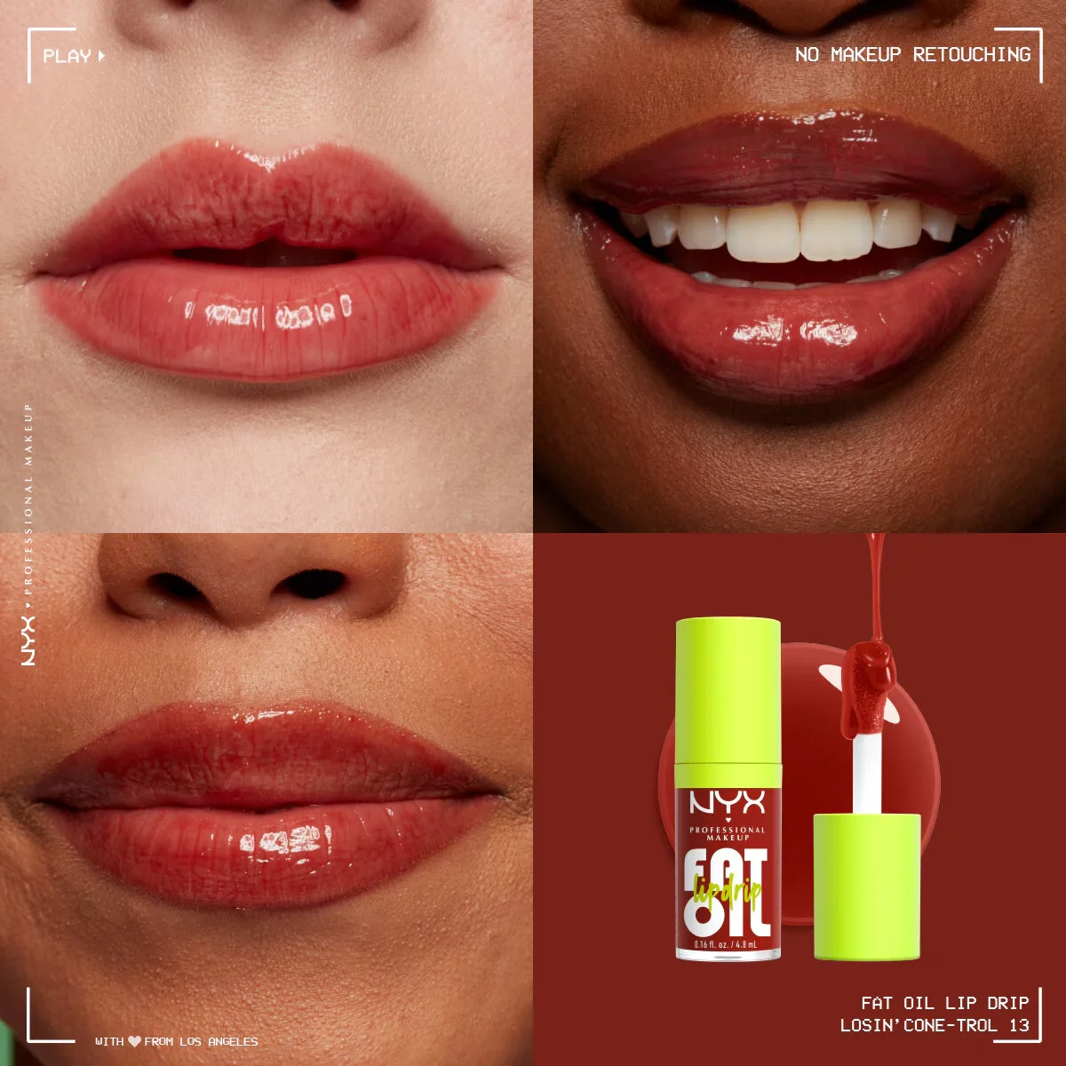Nyx Professional Makeup Fat Oil Lip Drip Shine Lip Oil Losin' Cone-trol