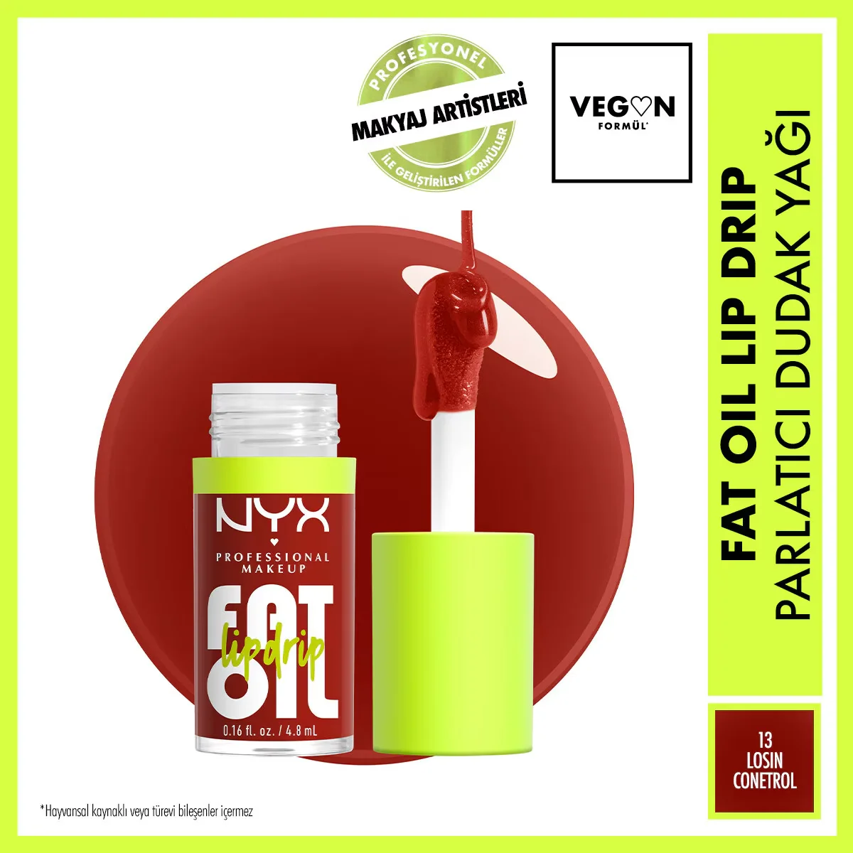 NYX Fat Oil Lip Drip Shine - Feuchtigkeitsspendendes Himbeer-Lippenöl